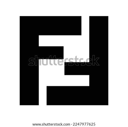 double f logo icon sign symbol black modern letter art graphic design template isolated white background