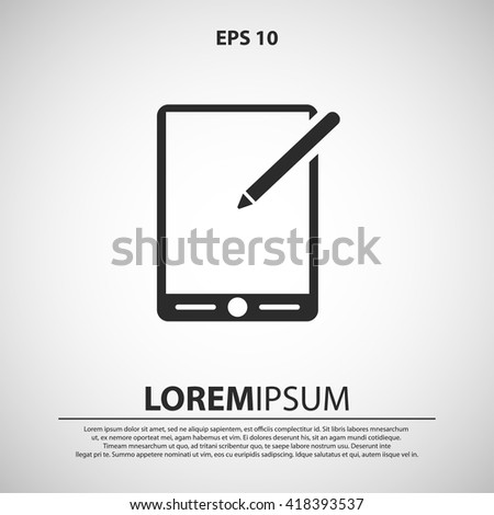 drawing tablet icon. drawing tablet vector illustration