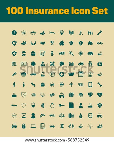 100 Insurance icons set