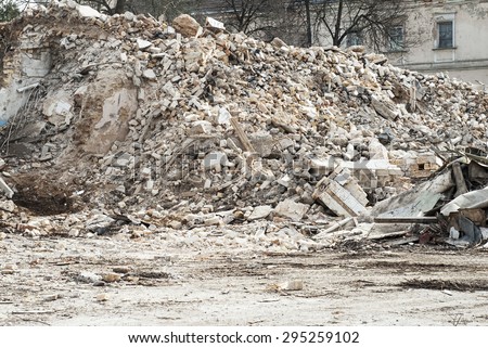 construction and demolition debris  at construction site