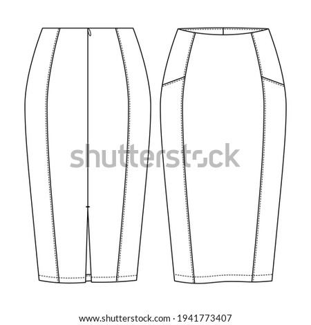 Similar – Image, Stock Photo Female tailor fitting skirt of dress