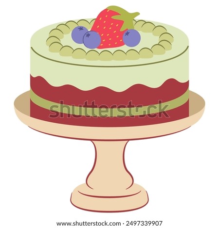 Similar – Image, Stock Photo Fresh blueberry pistachio cake with whole berries on top