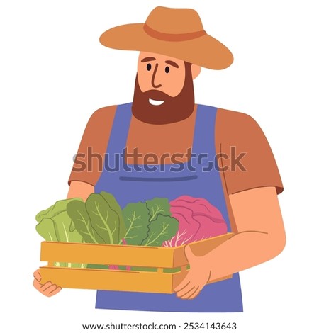 Similar – Image, Stock Photo Male gardener holding freshly harvested turnips from garden