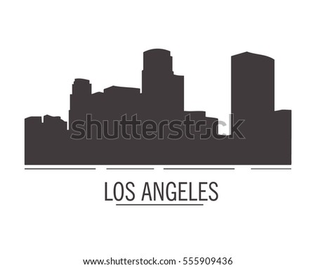 City landscape of los angeles in flat style. City silhouette.Down town American landscape with skyscrapers and high-rise buildings in flat style a vector.Isolated on white background.