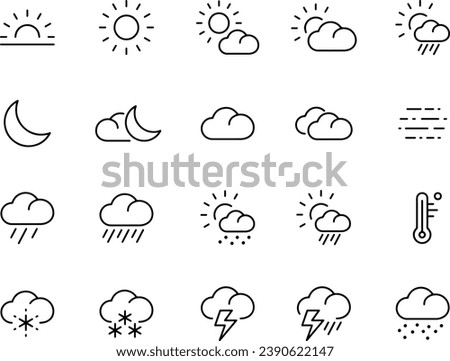 Weather line Icons vector design