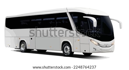 high decker 3d bus luxury vip first class travel vacation tourism tour public route modern art design vector template isolated white background
