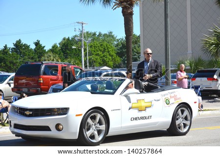 MYRTLE BEACH - MAY 25: Servicemen were honored Memorial Day weekend which is kicked off by a parade with NFL\'s Rocky Bleier as Grand Marshal. Saturday May 25, 2013 Myrtle Beach, South Carolina.