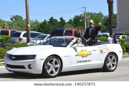 MYRTLE BEACH - MAY 25: Servicemen were honored Memorial Day weekend which is kicked off by a parade with NFL\'s Rocky Bleier as Grand Marshal. Saturday May 25, 2013 Myrtle Beach, South Carolina.