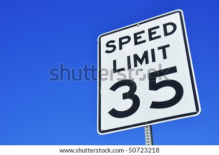 35 Miles Per Hour Sign, Radar Enforced Stock Photo 50723218 : Shutterstock