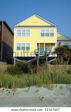 Pretty yellow beach rental home