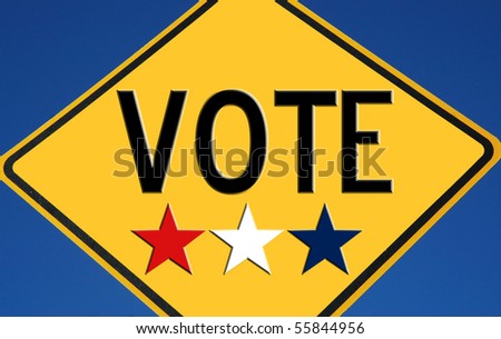 Vote with red, white and blue stars.