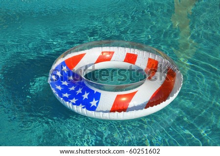 Patriotic Pool float / pool ring in swimming pool