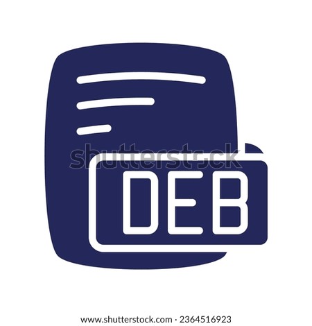 Deb Debian Package Glyph Filled Style Icon