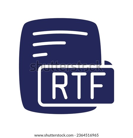 Rtf Rich Text Format Glyph Filled Style Icon