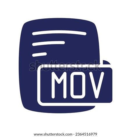 Mov Quicktime Movie Glyph Filled Style Icon
