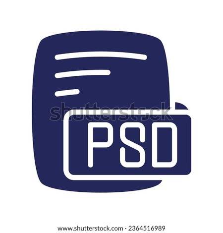 Psd Adobe Photoshop Document Glyph Filled Style Icon