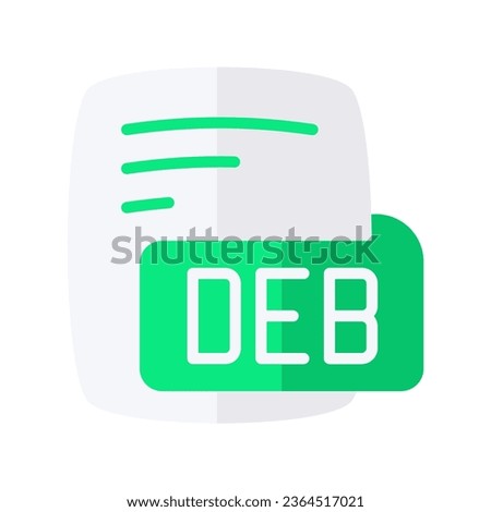 Deb Debian Package Flat Style Icon