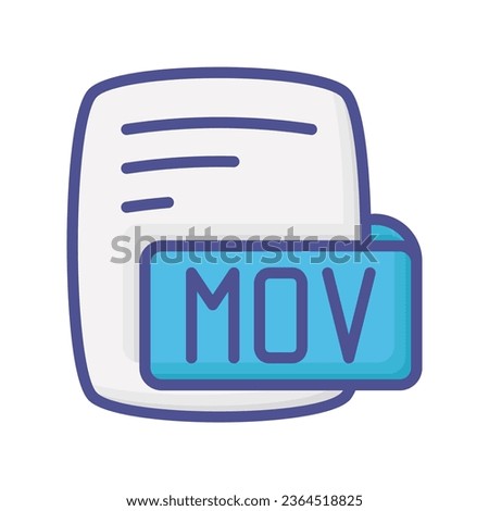 Mov Quicktime Movie Color Outline Style Icon