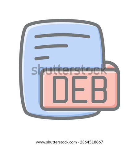 Deb Debian Package Awesome Lineal Style Icon
