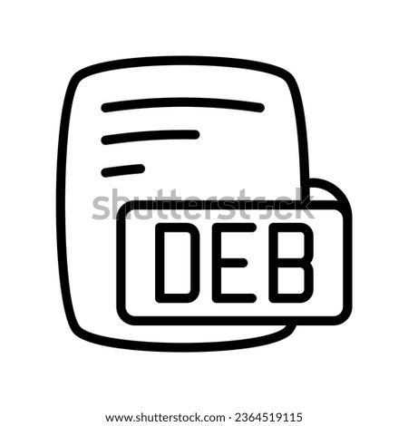 Deb Debian Package Line Style Icon