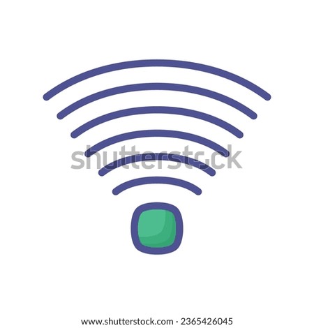 WiFi Signals Computer Hardware, Computer Component Outline Filled Color Icon