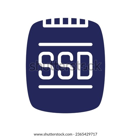 SSD Drive Computer Hardware, Computer Component  Glyph Filled Icon
