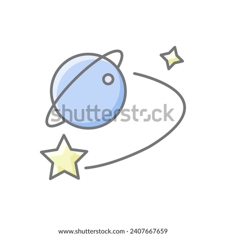 Space Exploration and Discovery awesome lineal color icon, color outline icon, vector, pixel perfect icon