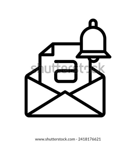 Email Alert black outline icon , vector, pixel perfect, illustrator file