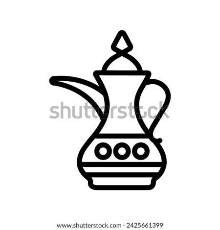 Traditional Dallah Pot icon, dallah, coffee pot, arabic coffee, traditional dallah pot cultural drink line icon, editable vector icon, pixel perfect, illustrator ai file