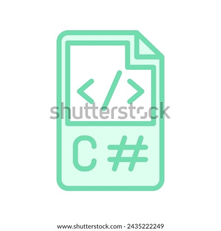 C Sharp Language icon, programming, language, development, microsoft duotone line icon, editable vector icon, pixel perfect, illustrator ai file