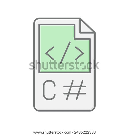 C Sharp Language icon, programming, language, development, microsoft lineal color icon, editable vector icon, pixel perfect, illustrator ai file
