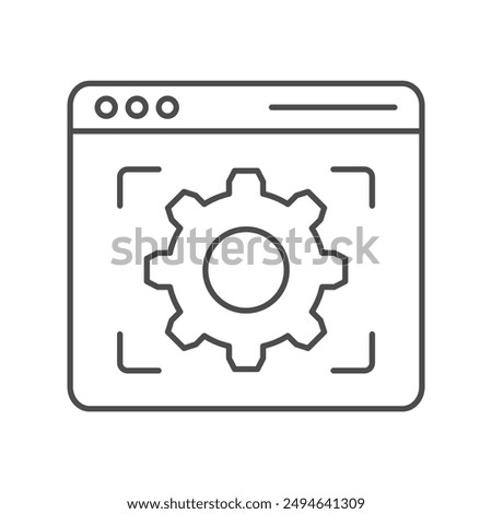 Browser Setting thinline icon , vector, pixel perfect, illustrator file