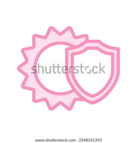 Sun Shield duotone line icon , vector, pixel perfect, illustrator file