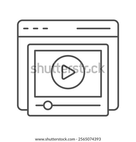 Video Player thinline icon , vector, pixel perfect, illustrator file