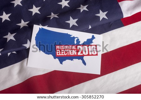 Presidential Election Vote and American Flag