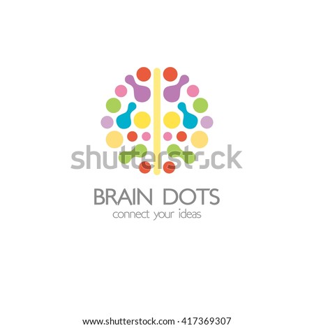 Brain idea design, badges, symbol, concept and logo