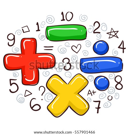 Vector Illustration of Math Symbols and Numbers