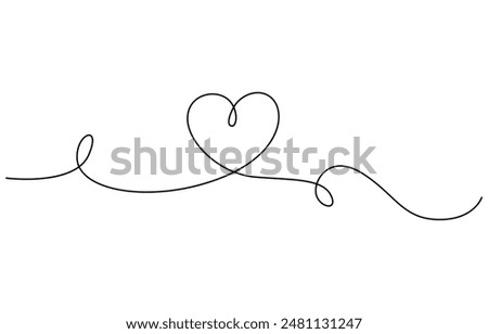 heart with ribbon, Abstract hearts as continuous line drawing on white as background, Heart line. Heart and love sign in continuous one line drawing. Minimalistic Doodle vector illustration. PNG, Two