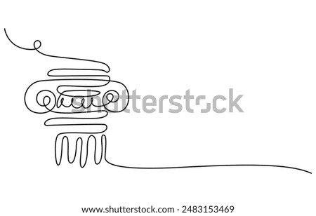 Greek column one continuous line drawing. Minimalist style old building elements, Greek column one continuous line drawing. stock illustration, Greek column one continuous line drawing