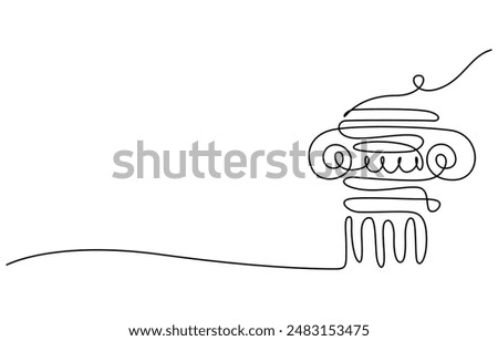 Greek column one continuous line drawing. Minimalist style old building elements, Greek column one continuous line drawing. stock illustration, Greek column one continuous line drawing