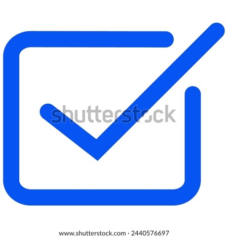  check mark blue icon, vector illustration