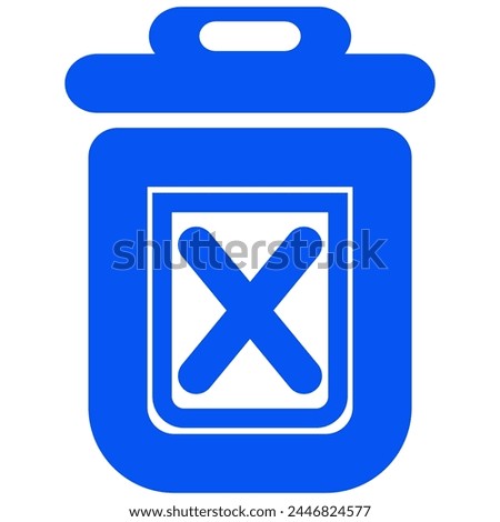 Blue forever delete icon, trash icon, vector illustration.