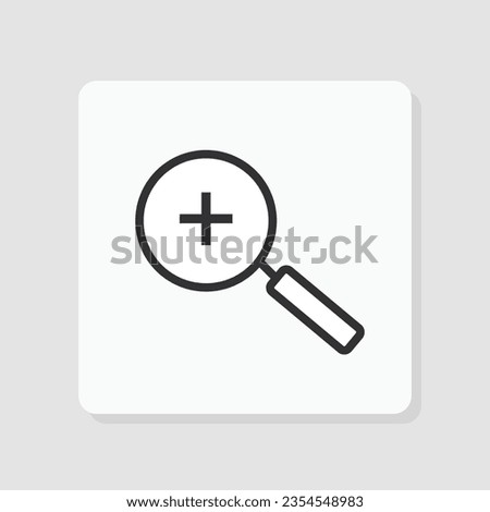 Zoom in linear icon. Thick line illustration. Magnifying glass with plus contour symbol. Vector isolated outline drawing