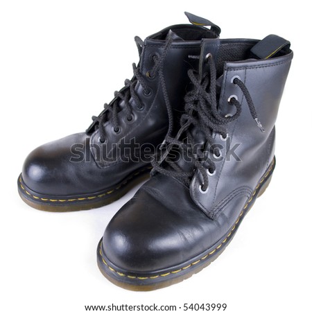 pair of black boots isolated