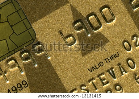 detail of a gold credit card