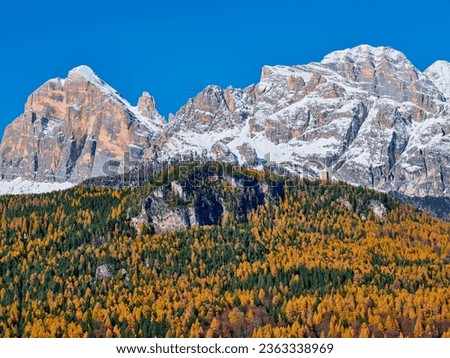 Similar – Image, Stock Photo Tofana di Rozes reflected in small pond on Passo Falzarego, Dolomites in the Province of Belluno, Veneto, Italy