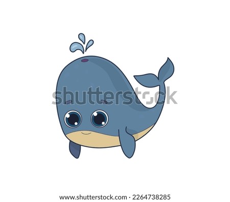 Spouting whale vector isolated color icon. Spouting whale animal vector icon. Spouting whale icon