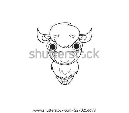 Bison vector isolated outline icon. Bison animal vector icon. Bison icon 