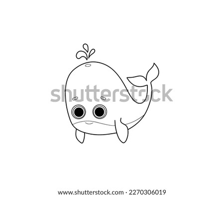 Spouting whale vector isolated outline icon. Spouting whale animal vector icon. Spouting whale icon 