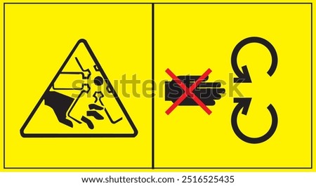 Pinch Point Symbol Yellow and Black | Sign |Vector |Safety Sign | eps